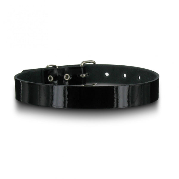 SiaLinda: Halsband, schwarzes Lackleder "pur", Leder - SiaLinda.com